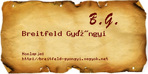 Breitfeld Gyöngyi névjegykártya